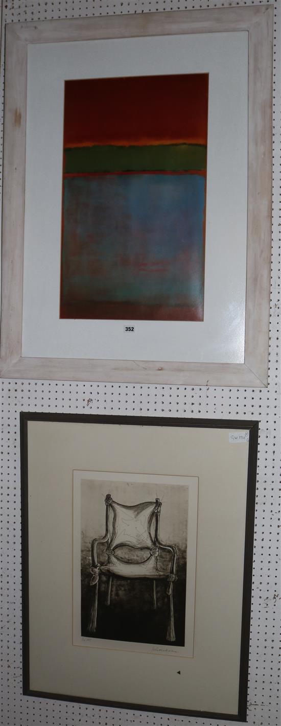 Print of a John Makepeace chair & 2 other prints